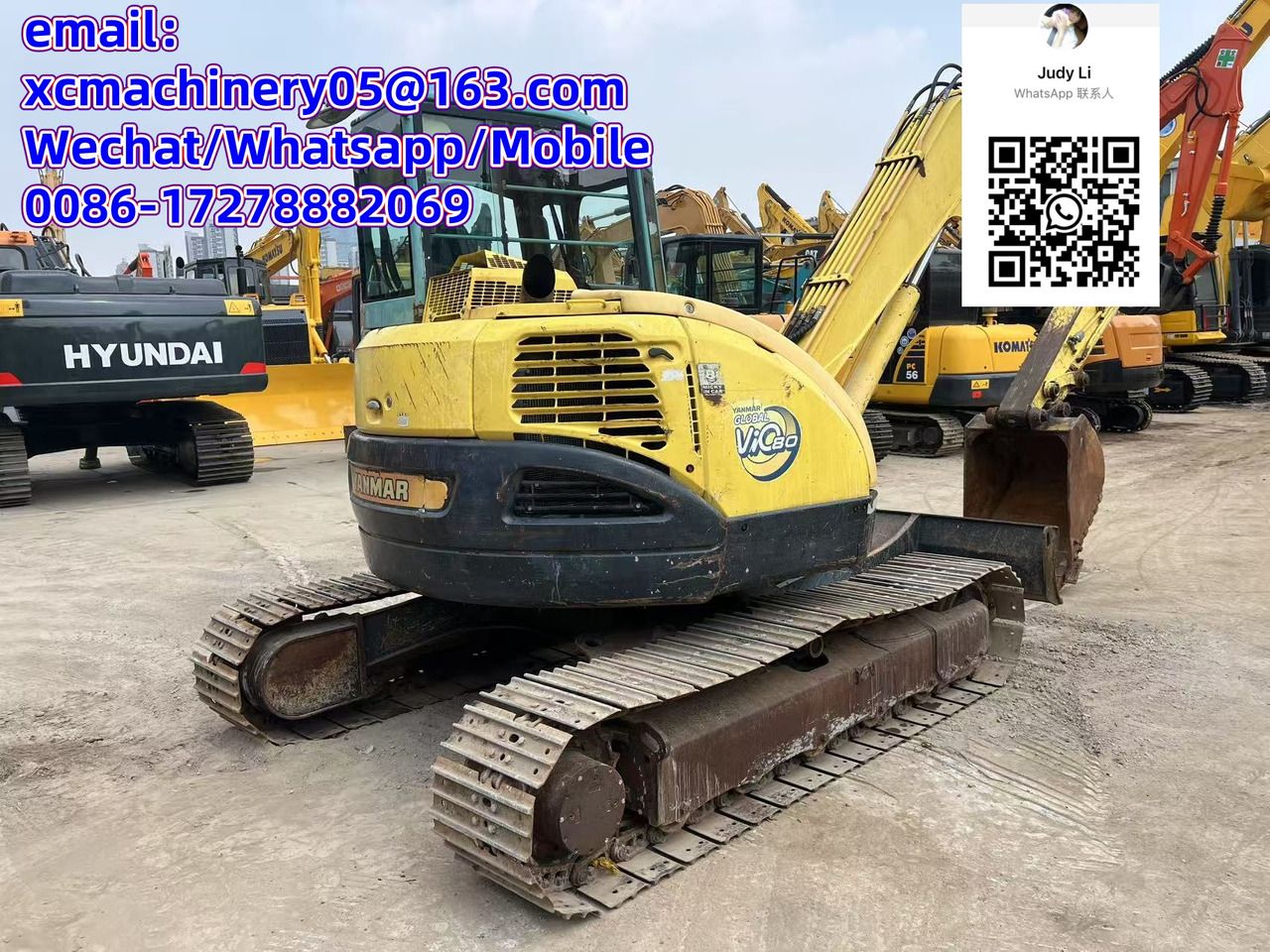2020 Yanmar VIO80 excavator, rear three-quarter view 2020 Yanmar VIO80 excavator, rear three-quarter view