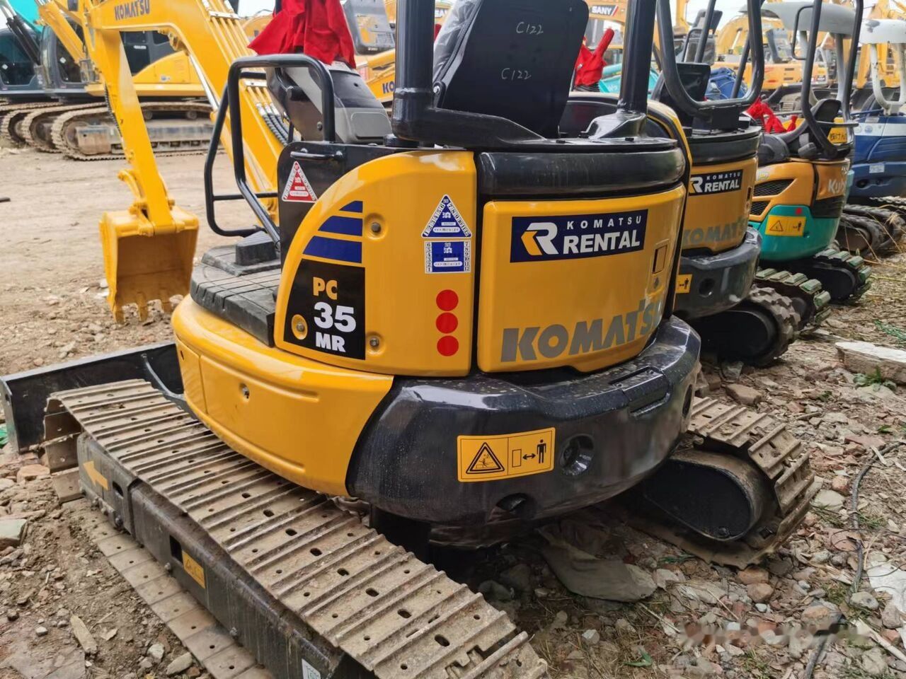 2020 Komatsu PC35MR mini excavator, rear view