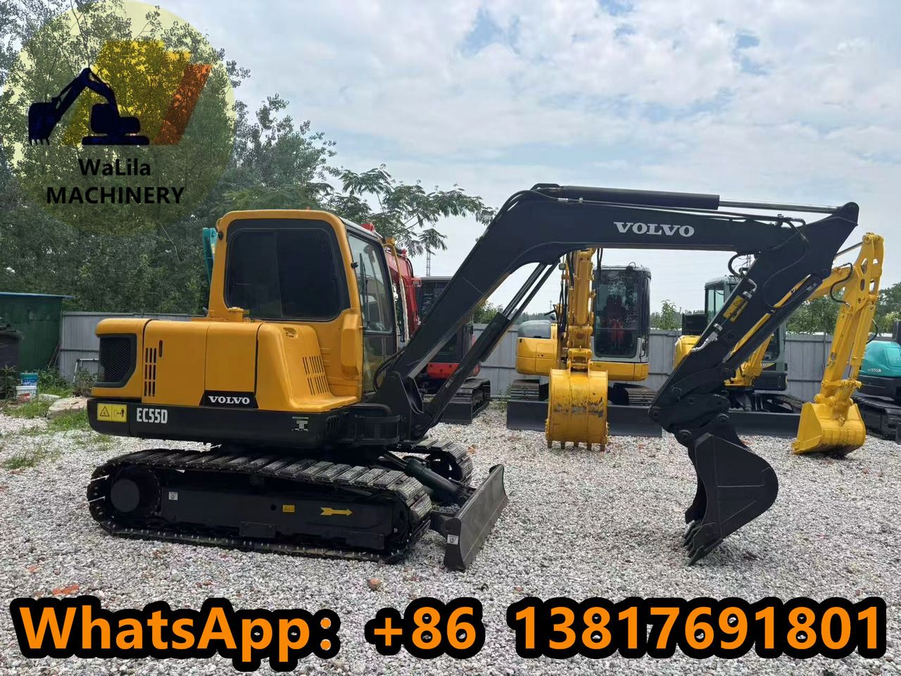2023 Volvo EC55D mini excavator, side view 2023 Volvo EC55D mini excavator, side view