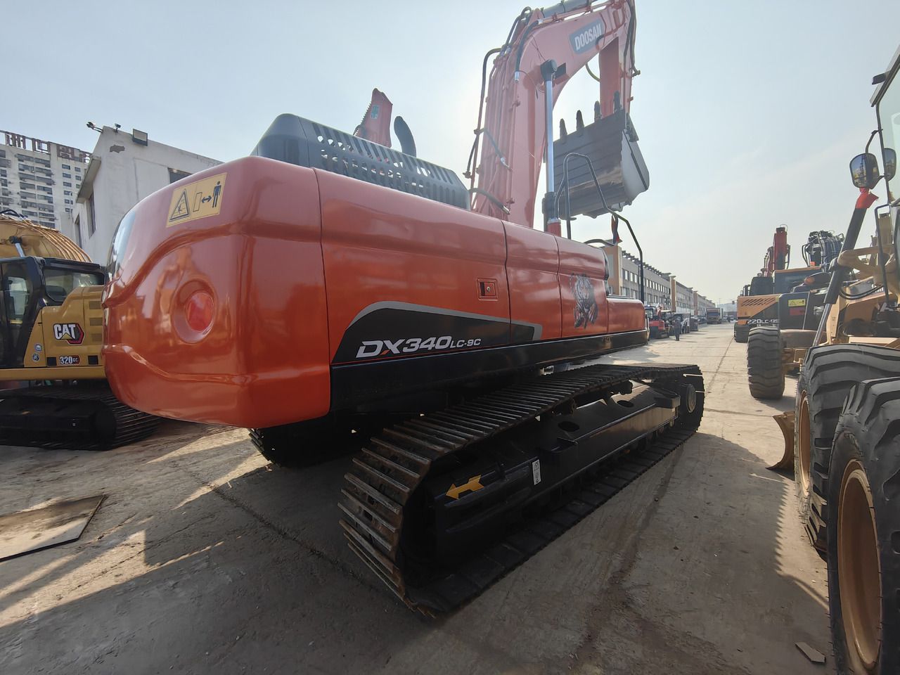 2025 Doosan DX340LC-9C crawler excavator rear three-quarter view 2025 Doosan DX340LC-9C crawler excavator rear three-quarter view