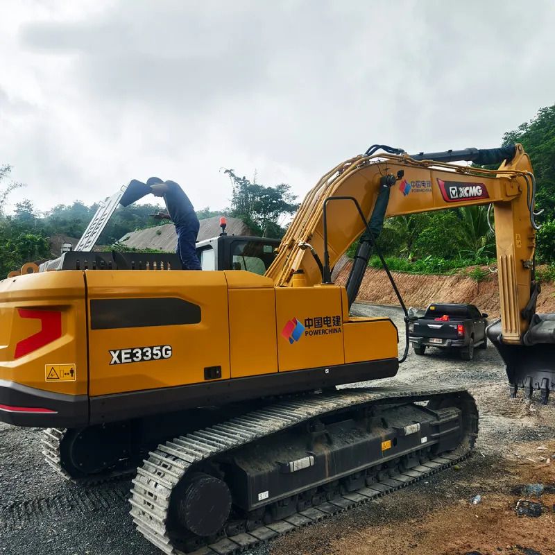 2026 XCMG XE335G crawler excavator, rear three-quarter view 2026 XCMG XE335G crawler excavator, rear three-quarter view