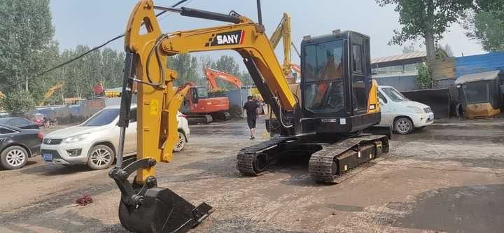 2020 Sany SY60 mini excavator, front three-quarter view 2020 Sany SY60 mini excavator, front three-quarter view
