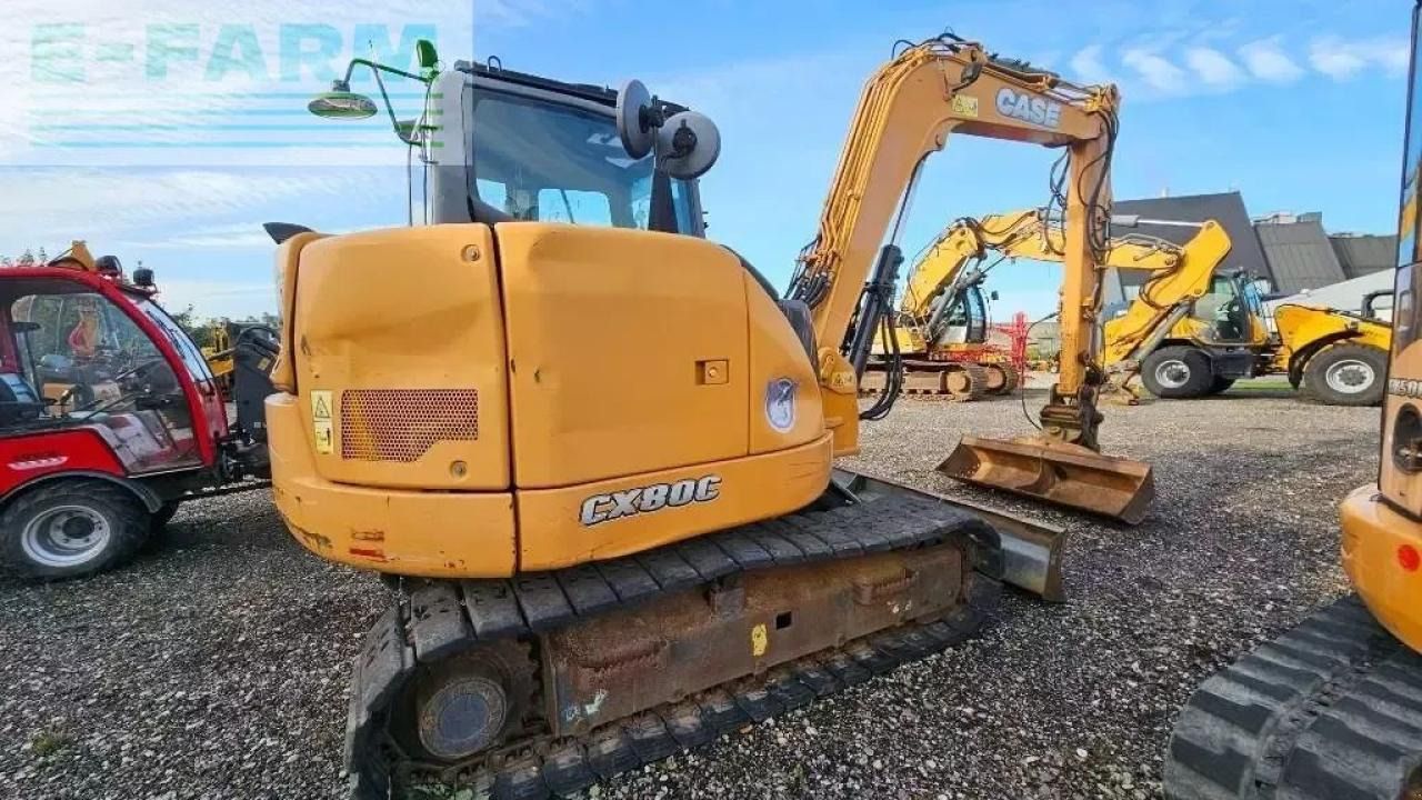 2014 CASE CX80C crawler excavator, rear three-quarter view