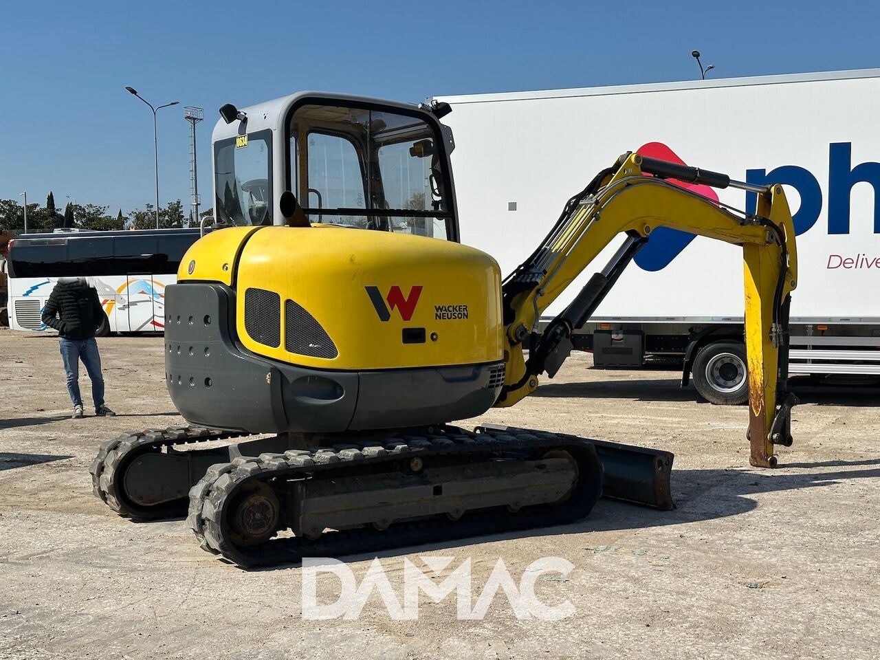 2019 Wacker Neuson EZ53 mini excavator, rear three-quarter view