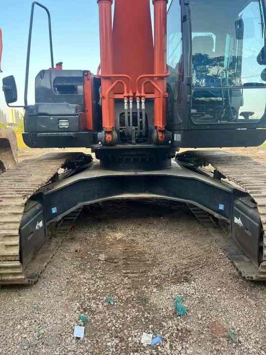 2022 Hitachi ZX300 crawler excavator, front view of undercarriage and cab