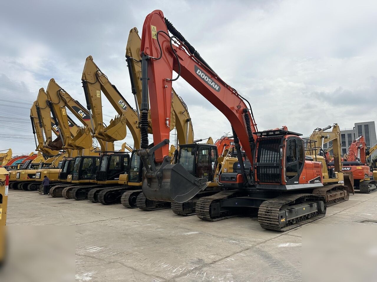 2024 Doosan DX225LCA crawler excavator, front three-quarter view