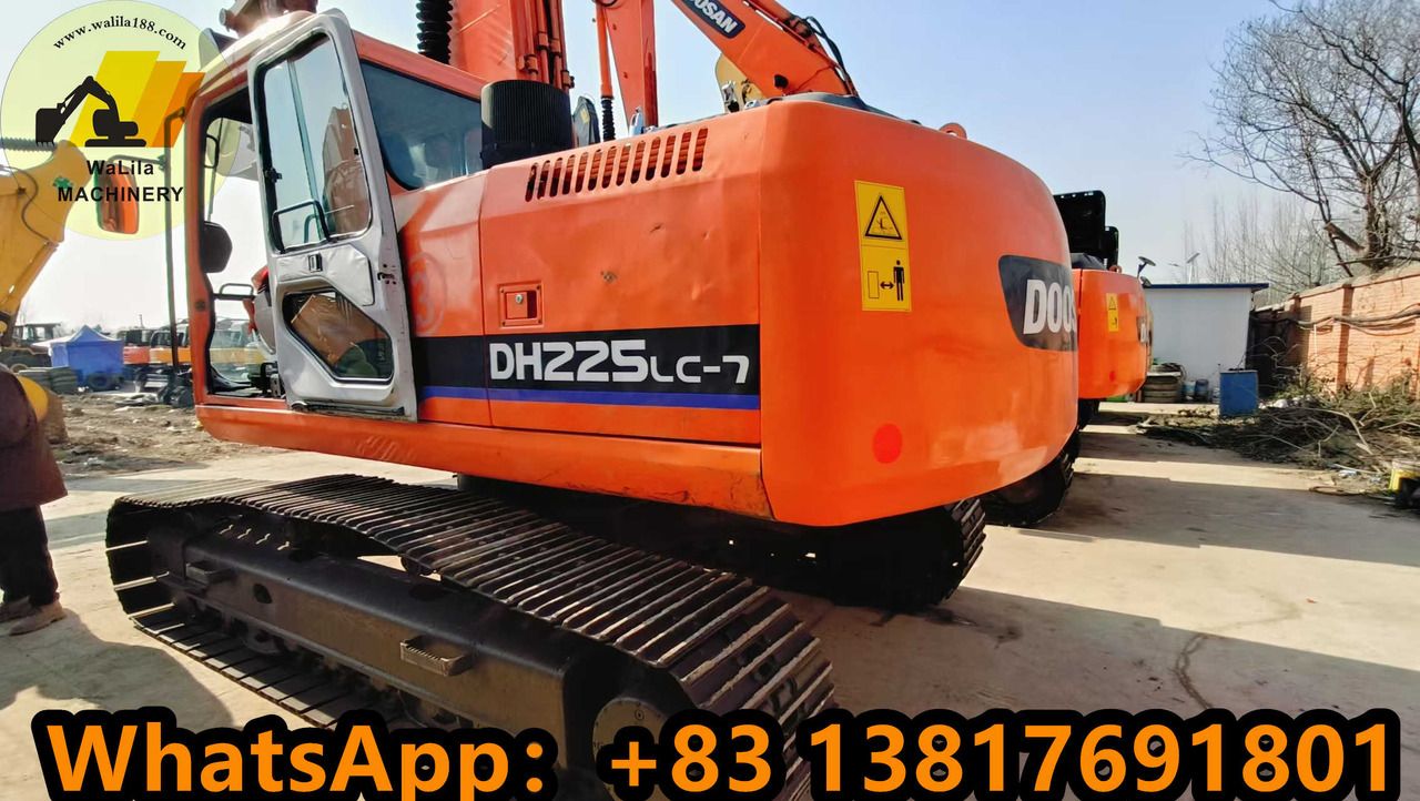 2022 Doosan DH225LC-7 crawler excavator, rear three-quarter view