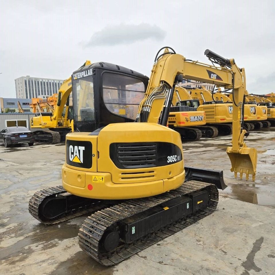2022 Caterpillar 305C mini excavator, rear three-quarter view