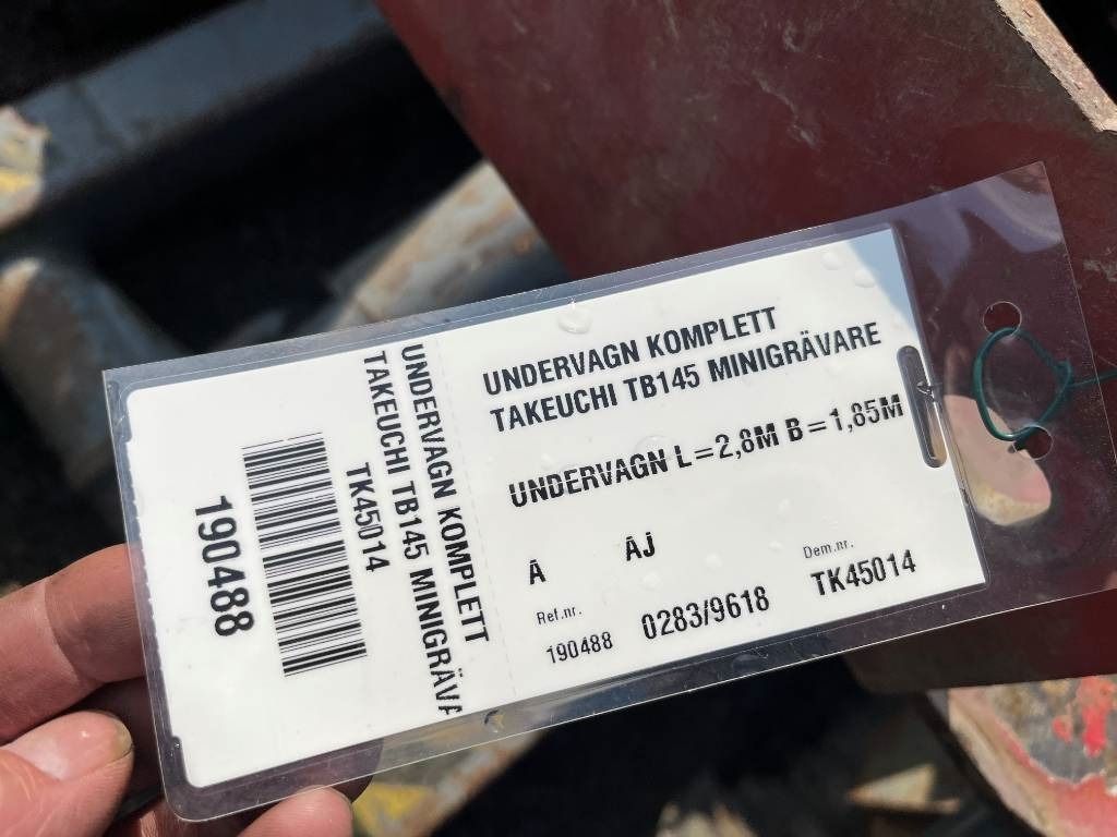 2004 Takeuchi TB145 identification tag 2004 Takeuchi TB145 identification tag