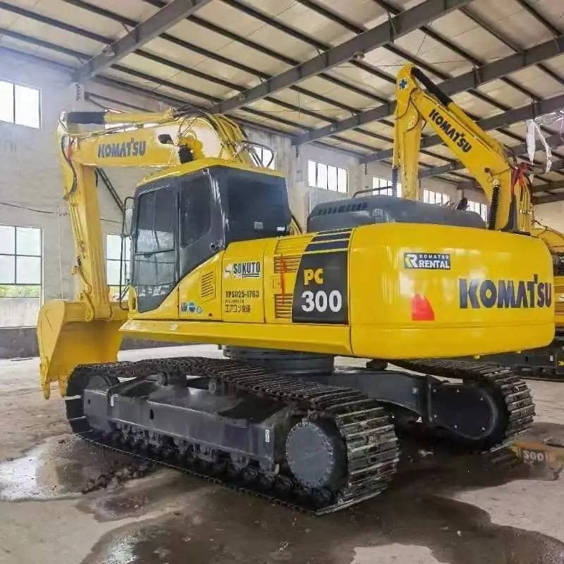 2023 Komatsu PC300-7 crawler excavator, rear three-quarter view
