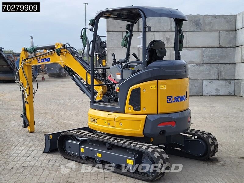 2023 XCMG XE35 E mini excavator, rear three-quarter view