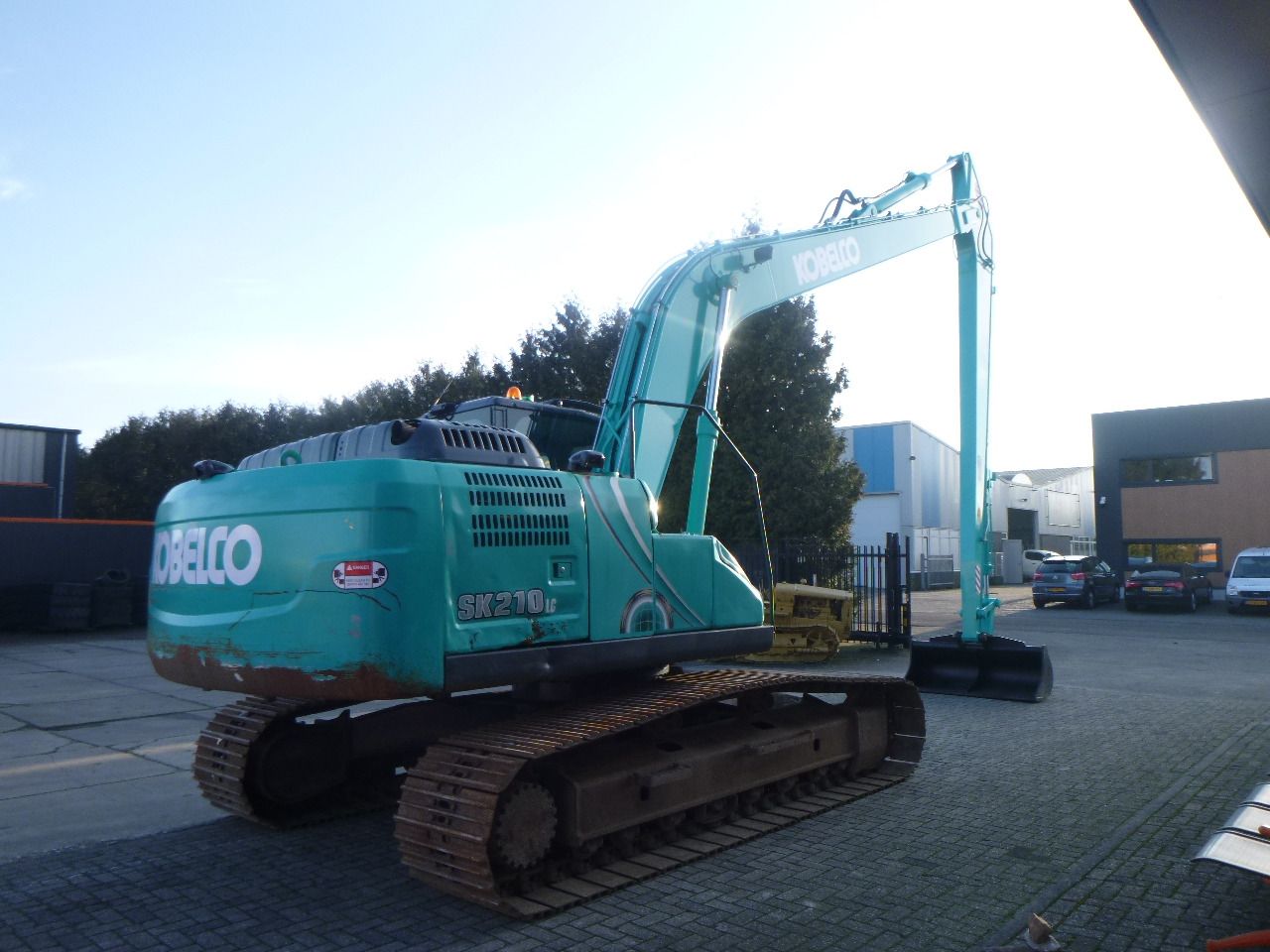 2019 Kobelco SK210LC-10E crawler excavator, rear three-quarter view