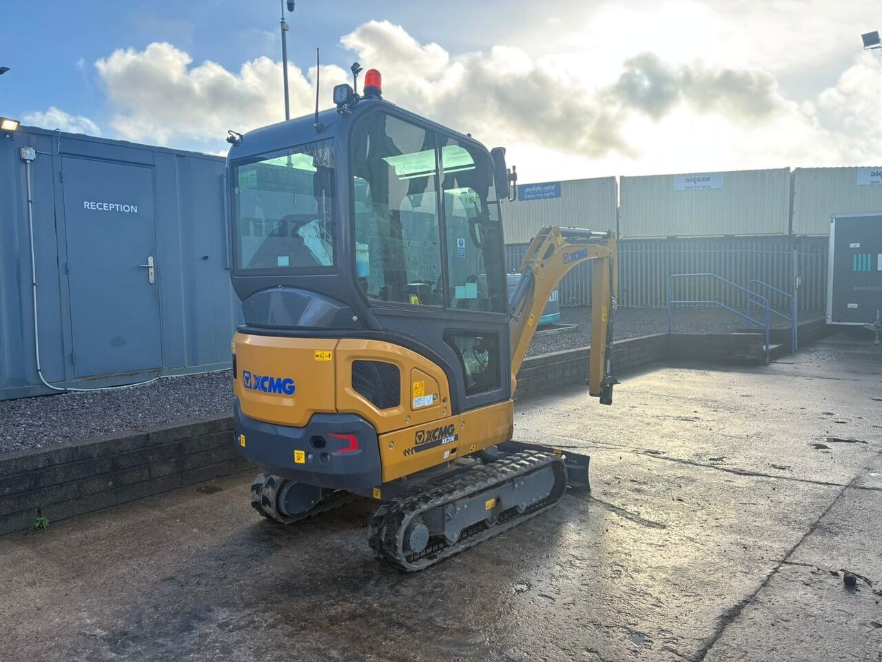 2024 XCMG XE20E mini excavator, rear three-quarter view