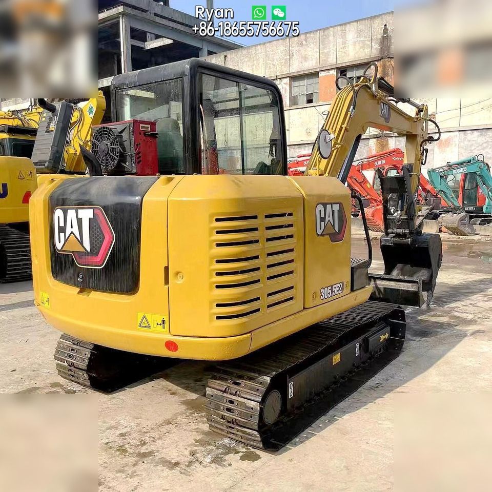 2020 Caterpillar 305.5E2 mini excavator rear three-quarter view