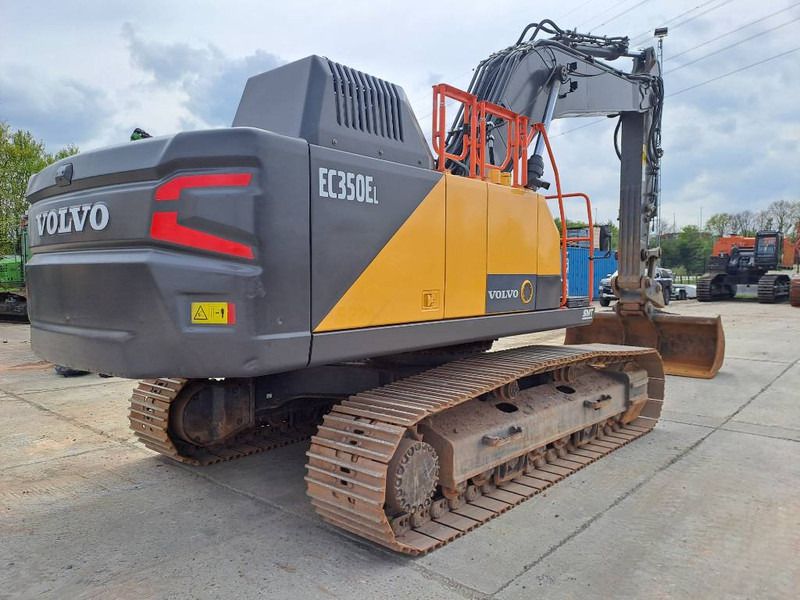 2022 Volvo EC350E L crawler excavator, rear three-quarter view 2022 Volvo EC350E L crawler excavator, rear three-quarter view
