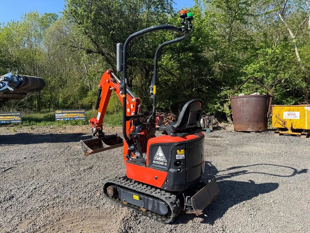2025 Kubota 008-5 mini excavator, rear three-quarter view