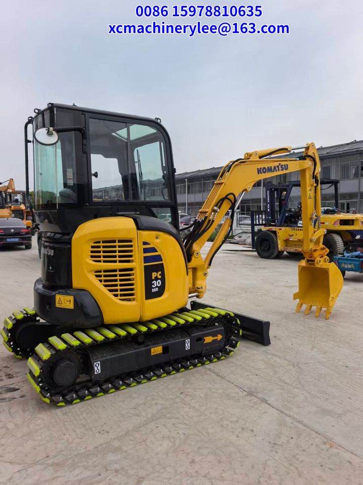 2024 Komatsu PC30MR mini excavator, rear three-quarter view