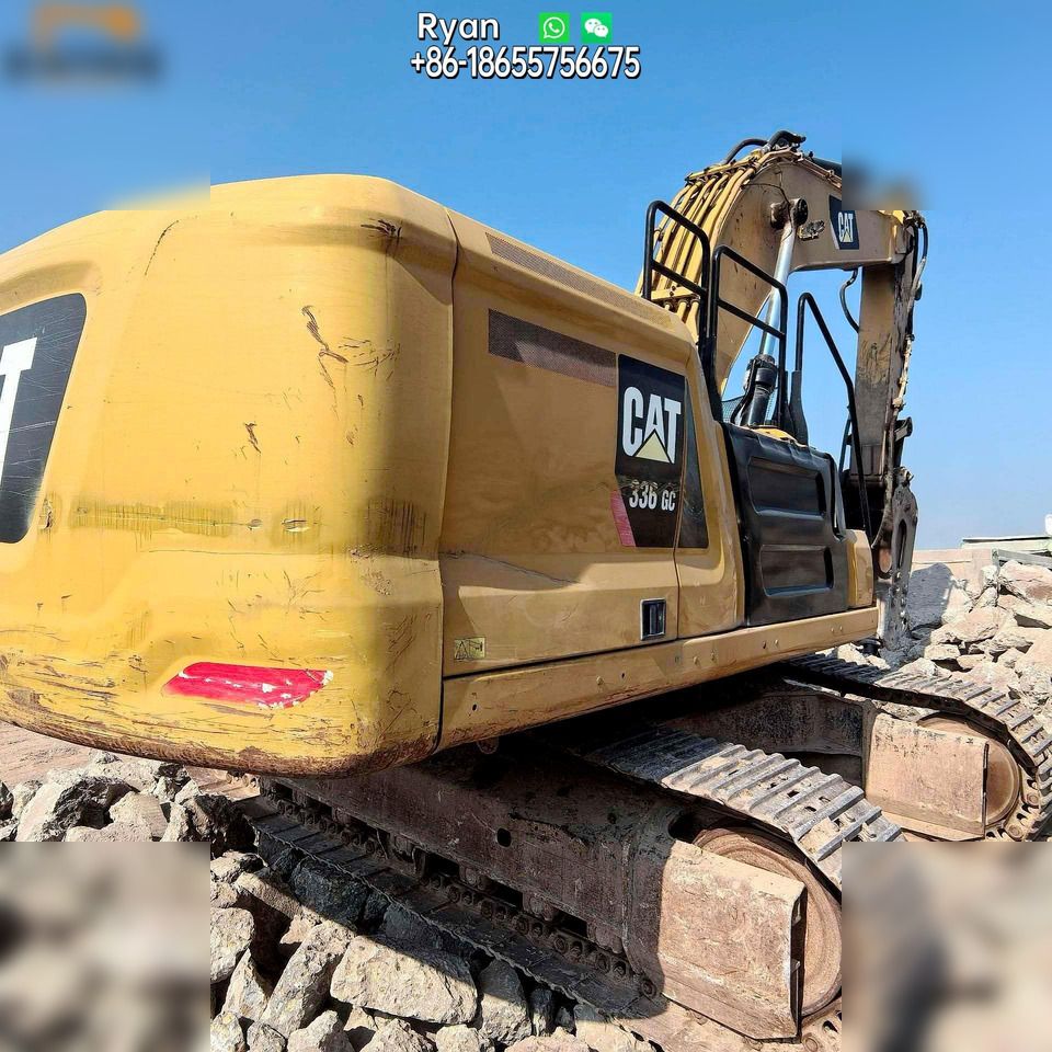 2019 Caterpillar 336GC crawler excavator, rear three-quarter view