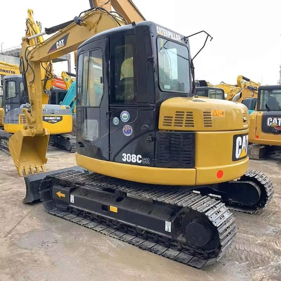 2021 Caterpillar 308C CR mini excavator, rear three-quarter view 2021 Caterpillar 308C CR mini excavator, rear three-quarter view