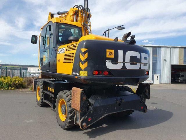 2023 JCB JS175W wheel excavator, rear three-quarter view