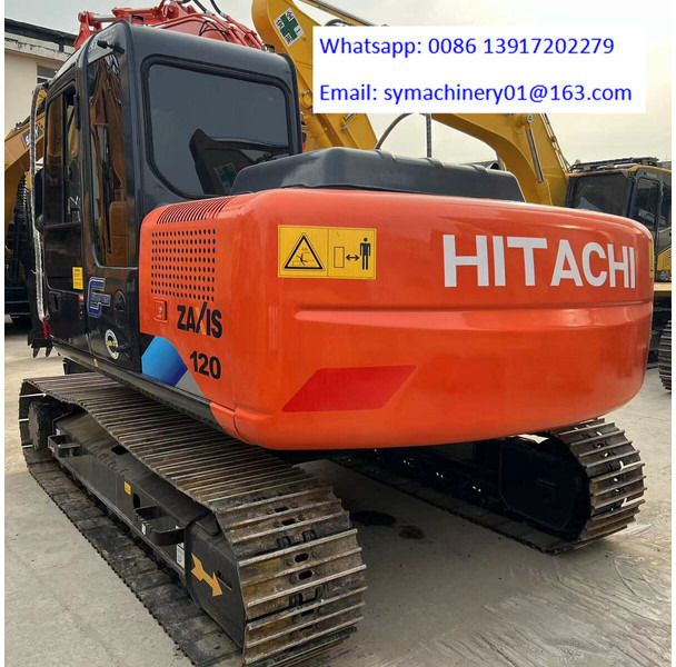 2024 Hitachi Zaxis 120 mini excavator, rear three-quarter view 2024 Hitachi Zaxis 120 mini excavator, rear three-quarter view