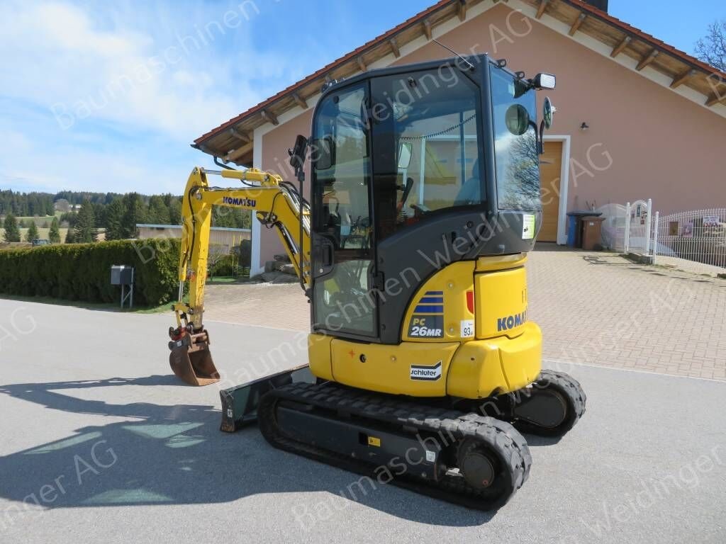 2020 Komatsu PC26 MR-5 mini excavator, front three-quarter view 2020 Komatsu PC26 MR-5 mini excavator, front three-quarter view