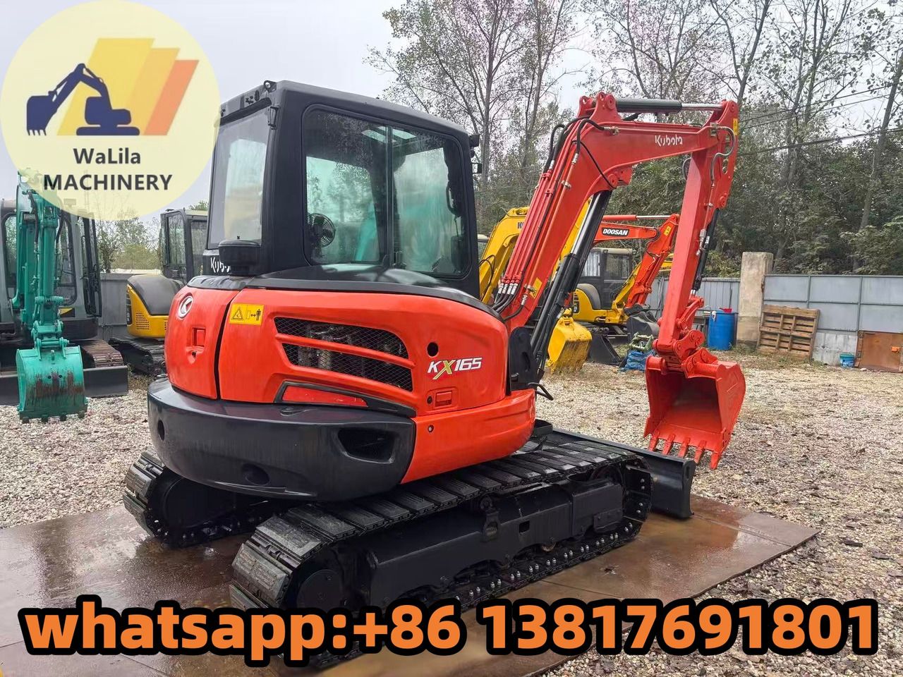 2023 Kubota KX165-5 mini excavator, front three-quarter view 2023 Kubota KX165-5 mini excavator, front three-quarter view