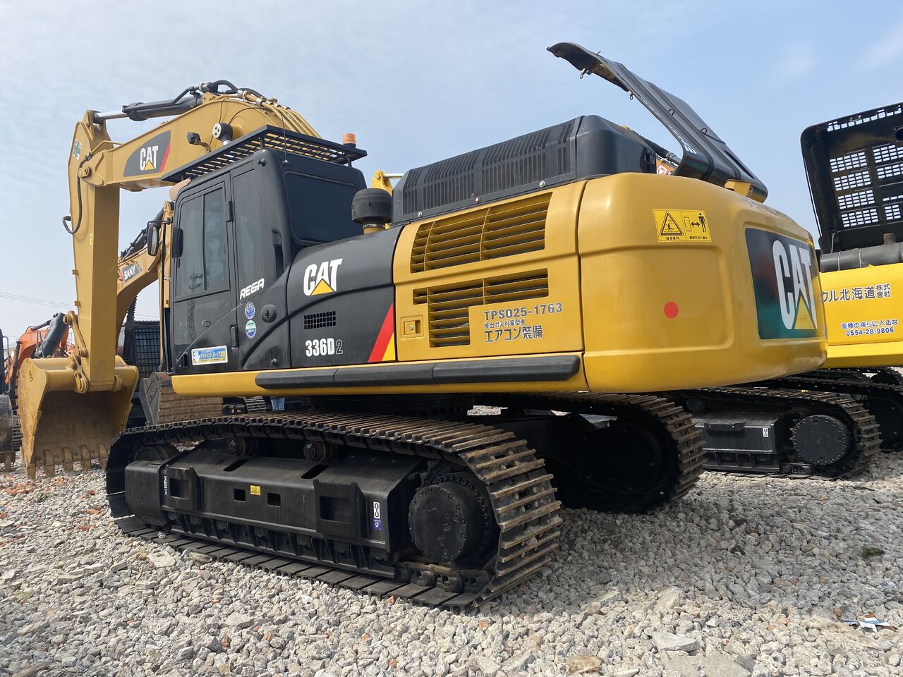 2023 Caterpillar 336D2 crawler excavator, rear three-quarter view 2023 Caterpillar 336D2 crawler excavator, rear three-quarter view