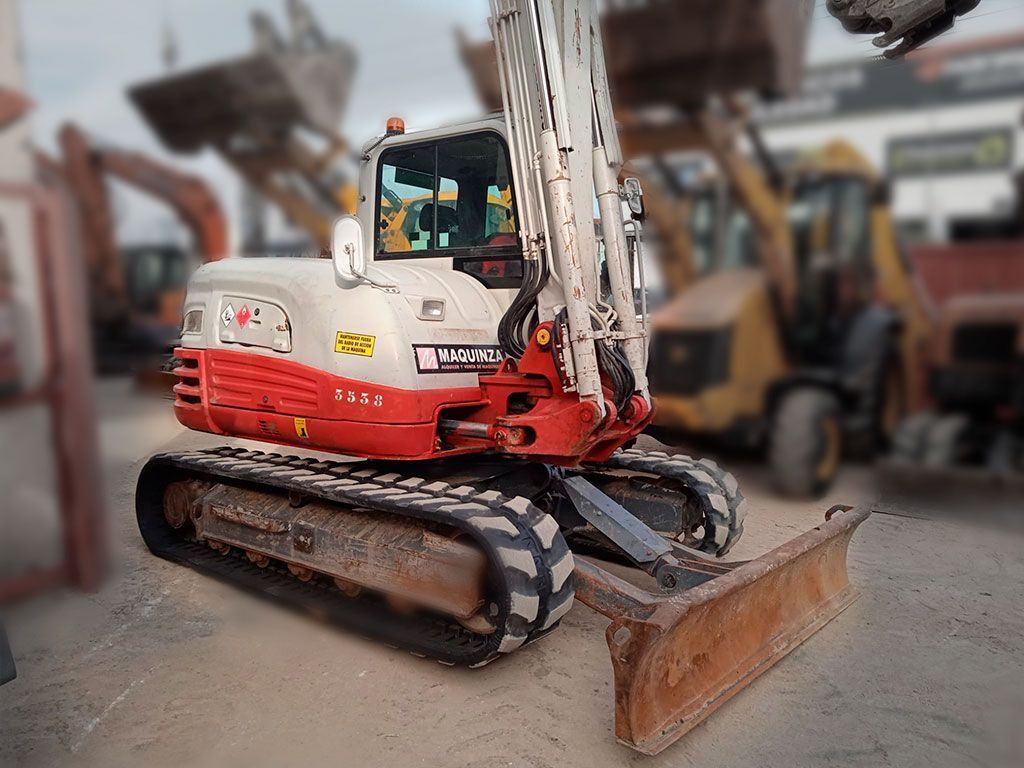 2017 Takeuchi TB290 mini excavator, front three-quarter view