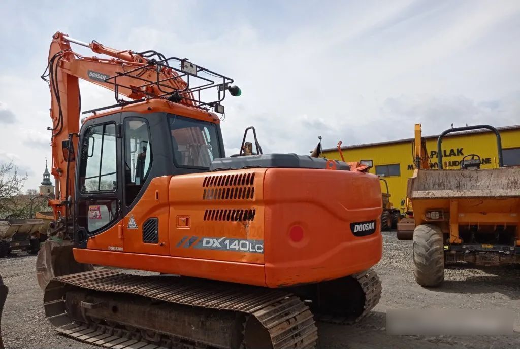 2014 Doosan DX140LC-3 crawler excavator, rear three-quarter view