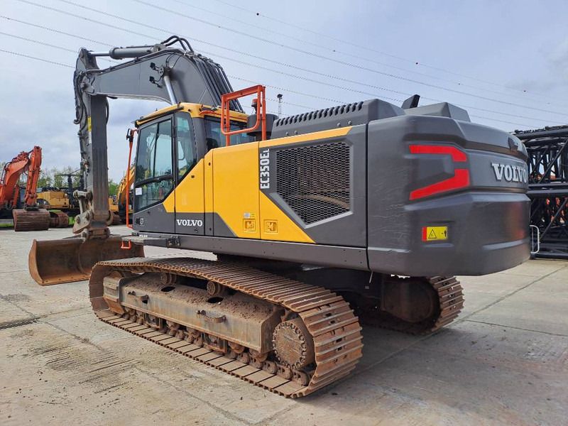 2022 Volvo EC350E L crawler excavator, rear three-quarter view 2022 Volvo EC350E L crawler excavator, rear three-quarter view