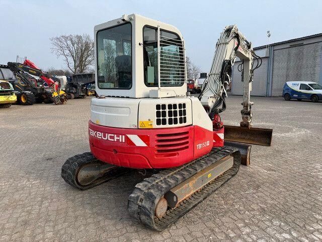2017 Takeuchi TB153FR mini excavator, rear three-quarter view