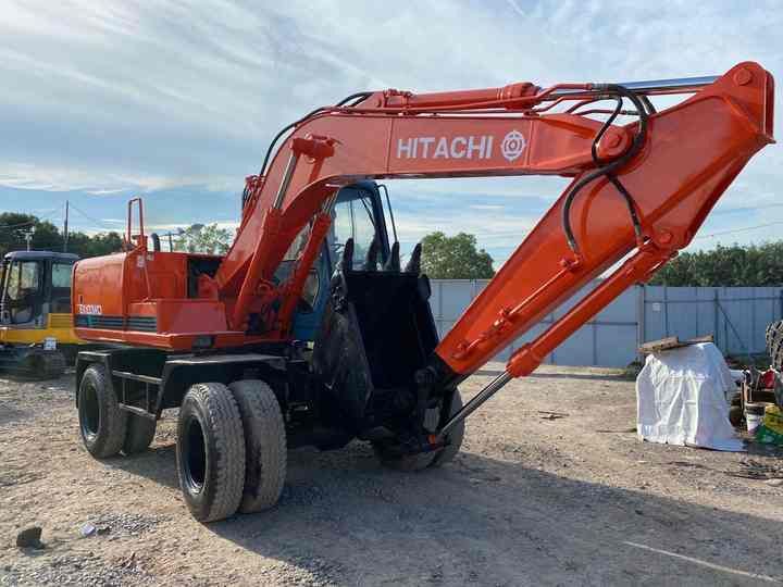 2022 Hitachi EX100WD wheel excavator, side view