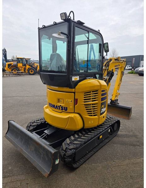 2024 Komatsu PC26 MR-5 mini excavator, rear three-quarter view