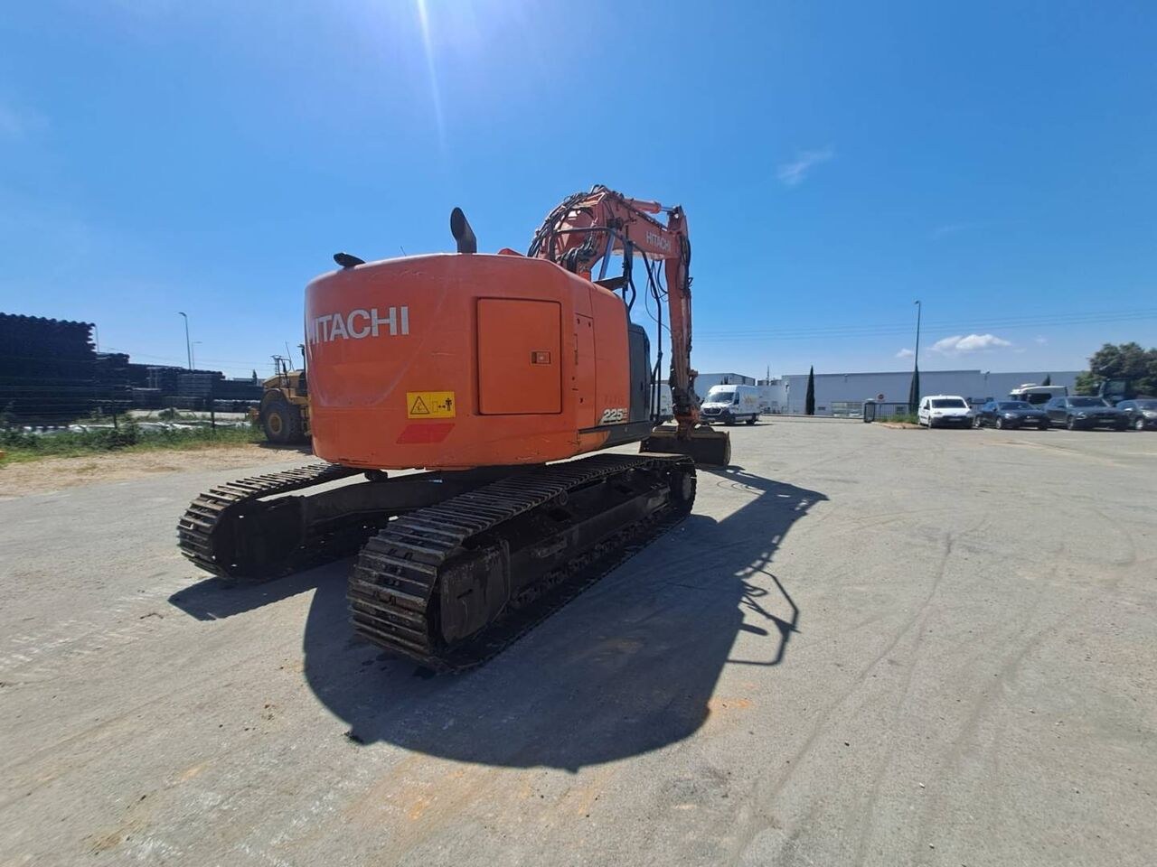 2018 Hitachi ZX225 crawler excavator, rear three-quarter view 2018 Hitachi ZX225 crawler excavator, rear three-quarter view