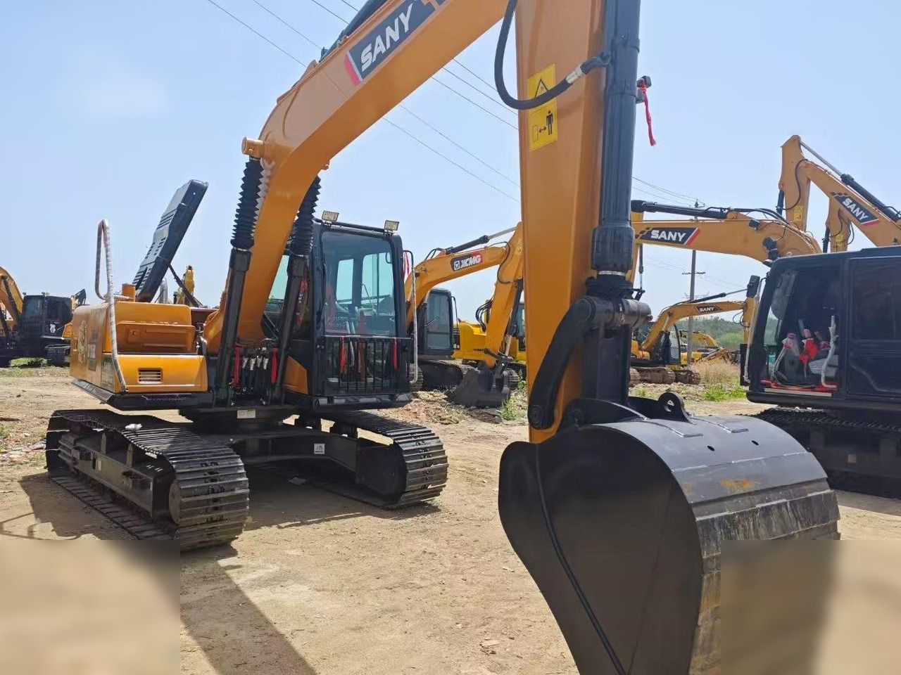 2022 Sany SY155C crawler excavator, front three-quarter view