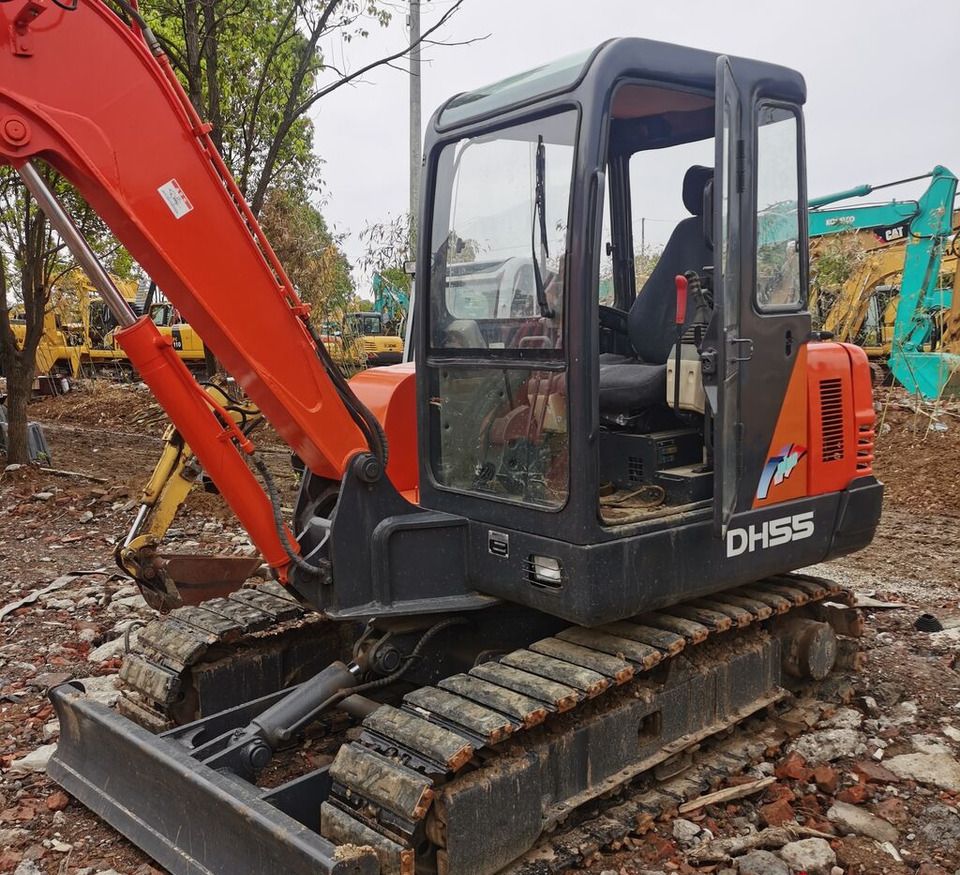 Doosan DH55 crawler excavator, side view Doosan DH55 crawler excavator, side view