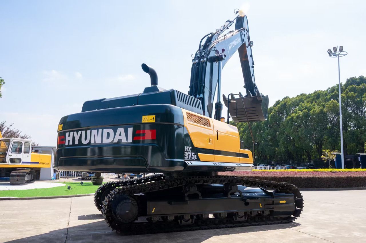 2026 Hyundai HX375L crawler excavator rear three-quarter view 2026 Hyundai HX375L crawler excavator rear three-quarter view