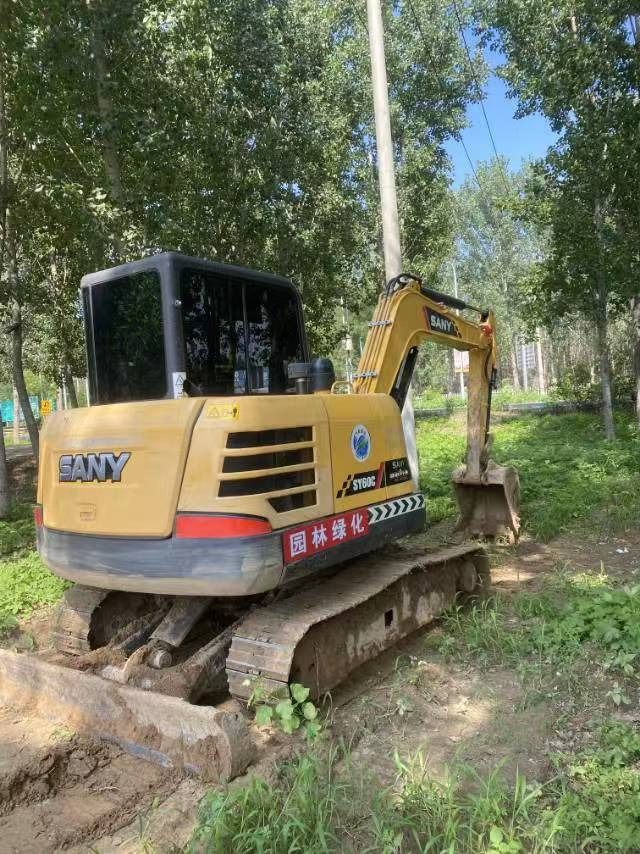 2020 Sany SY60C mini excavator, rear three-quarter view