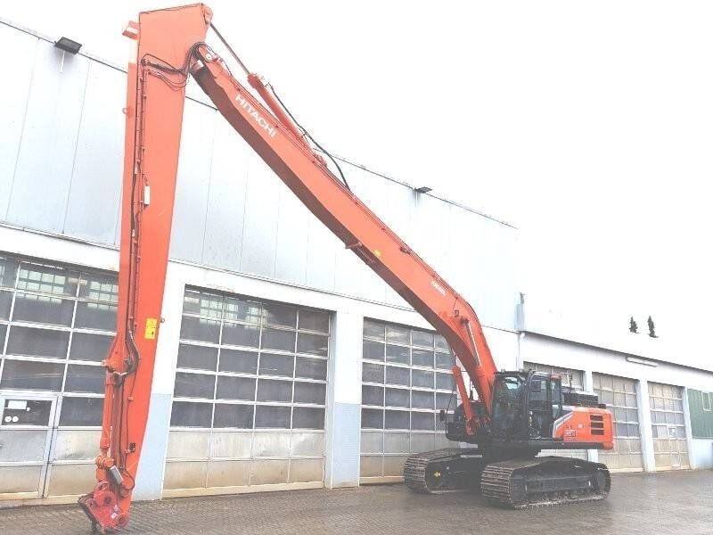 2023 Hitachi ZX350LCN-7 crawler excavator, side view with long reach boom