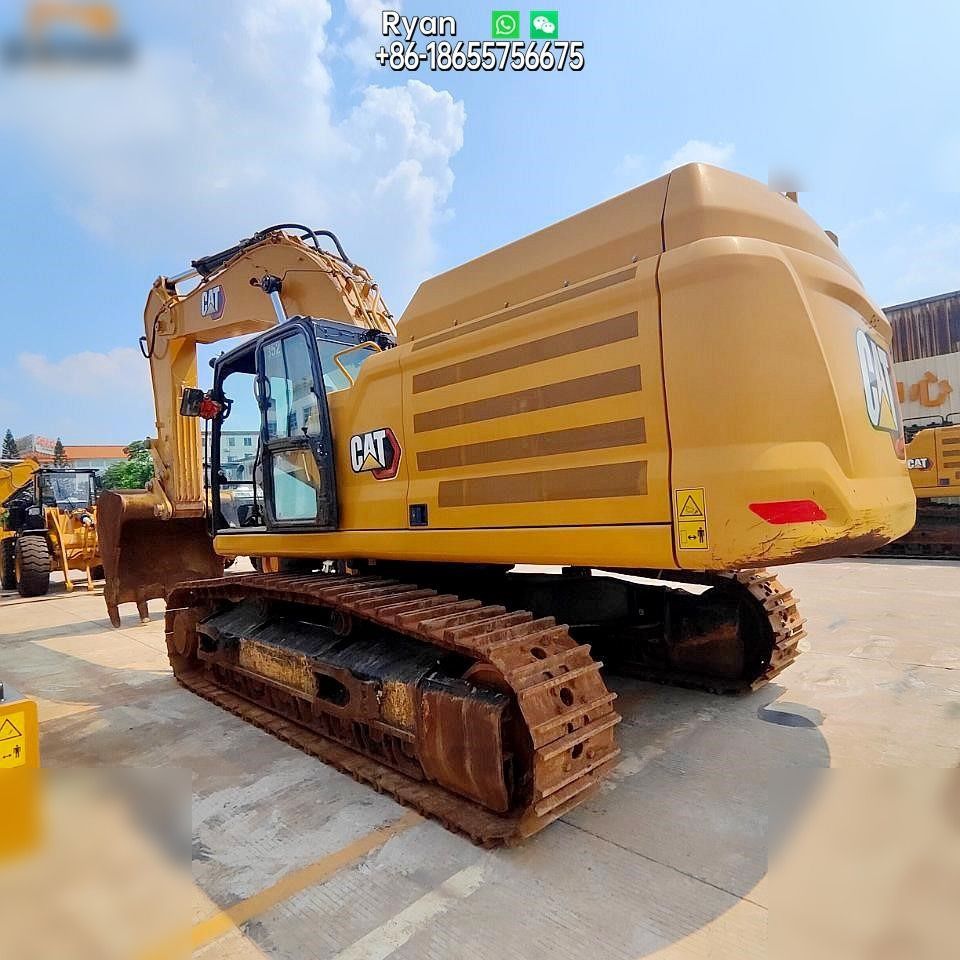 2022 Caterpillar 352 crawler excavator, rear three-quarter view 2022 Caterpillar 352 crawler excavator, rear three-quarter view