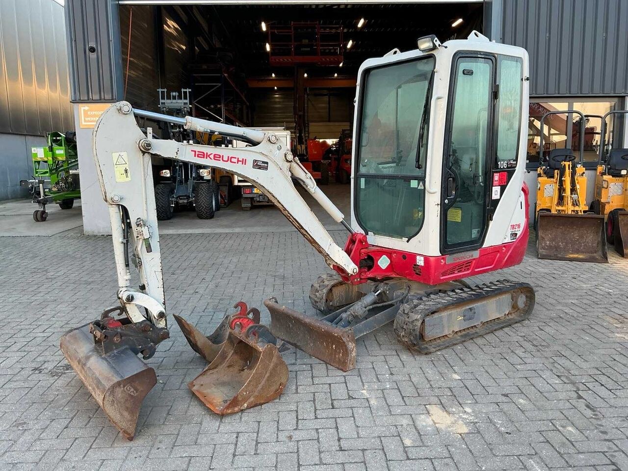 2021 Takeuchi TB216 mini excavator, side view