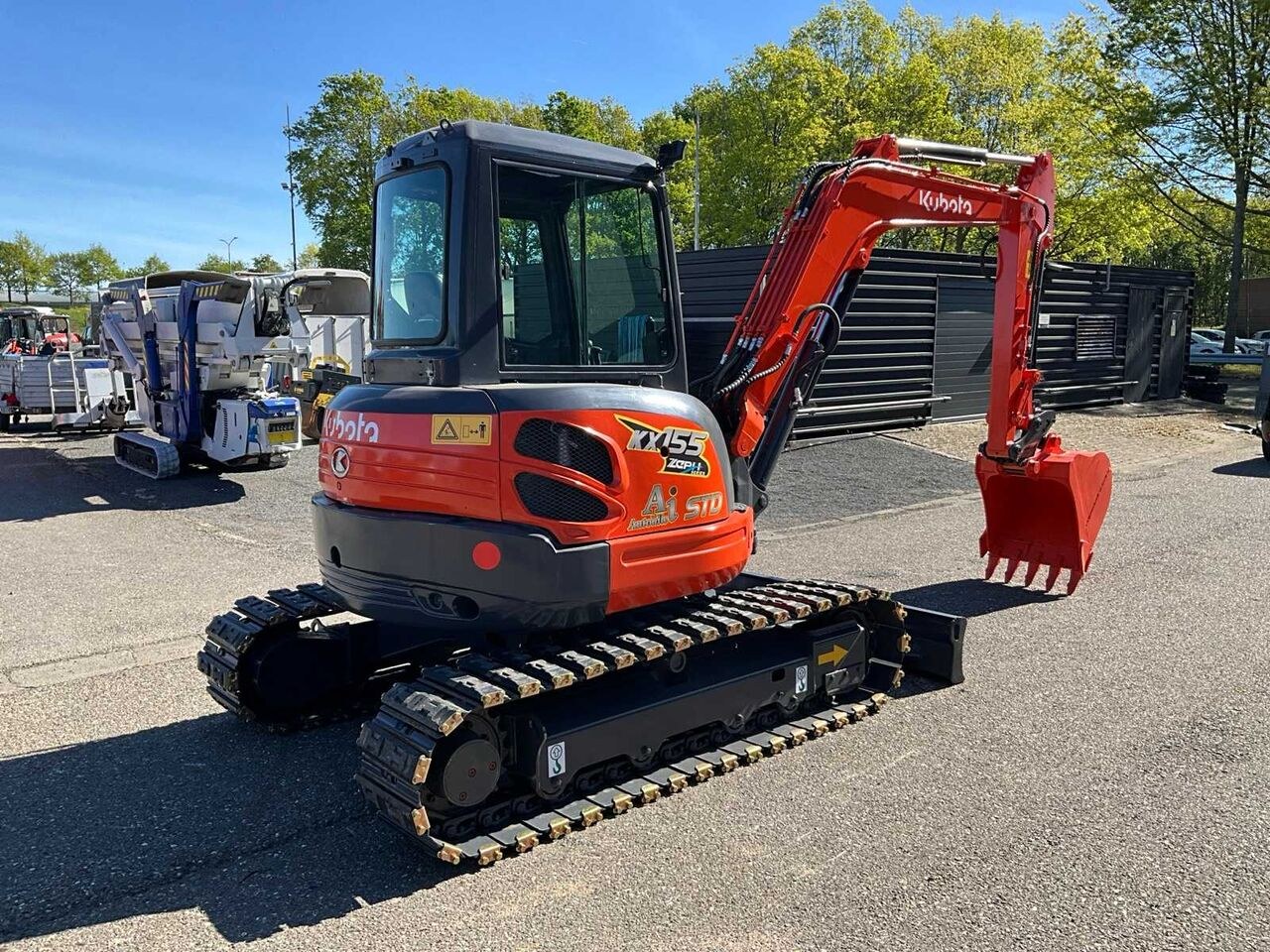 2013 Kubota KX155-3 mini excavator, rear three-quarter view