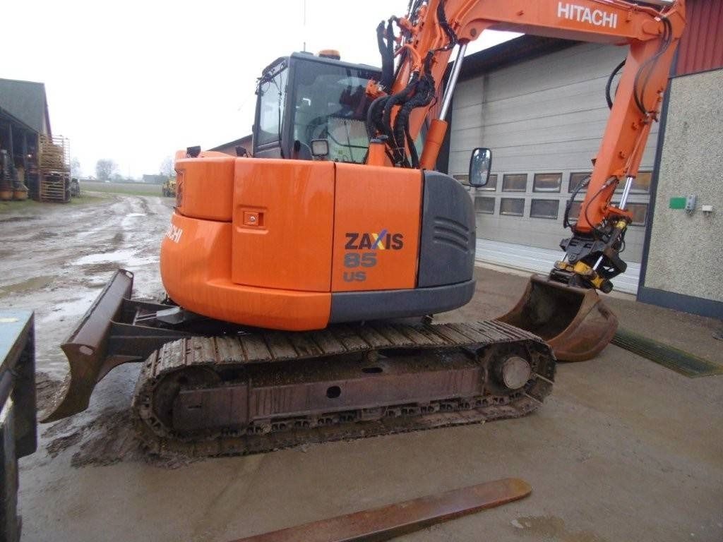 2016 Hitachi 85US mini excavator, rear three-quarter view