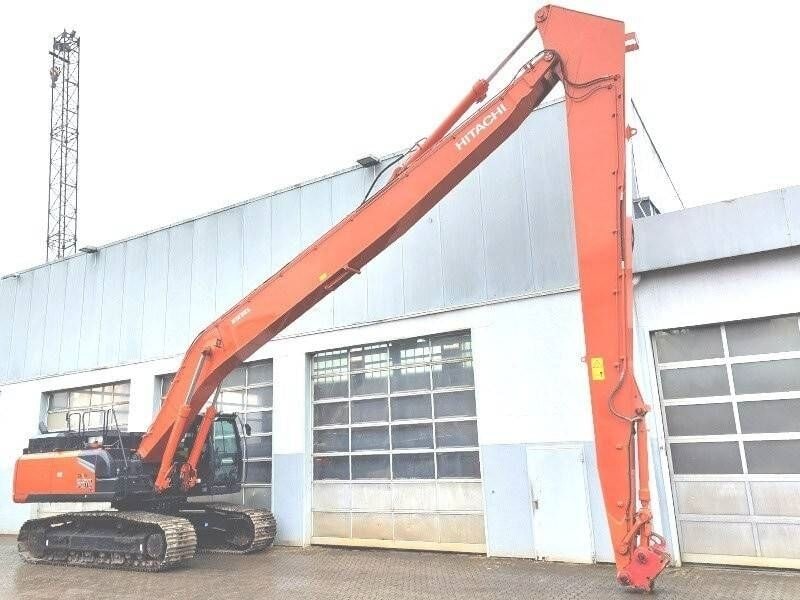 2023 Hitachi ZX350LCN-7 crawler excavator, side view with long reach boom
