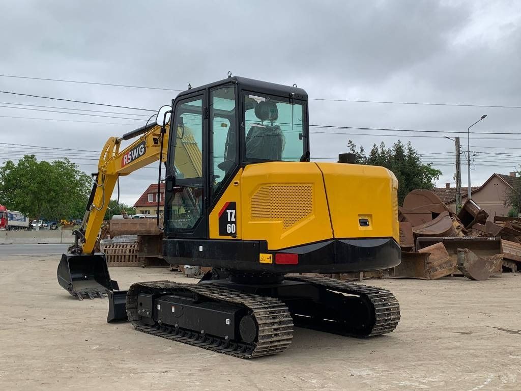 2023 RSWG TZ60 mini excavator, rear three-quarter view