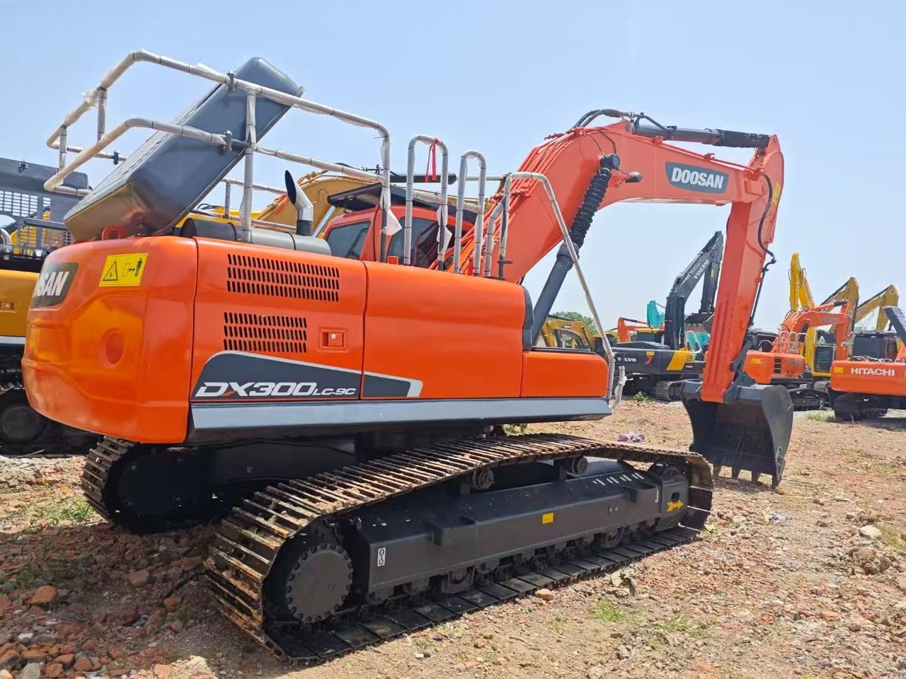 2020 Doosan DX300LC-9C crawler excavator, rear three-quarter view 2020 Doosan DX300LC-9C crawler excavator, rear three-quarter view
