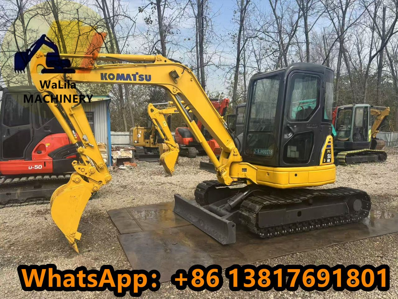 2023 Komatsu PC50MR mini excavator, side profile view 2023 Komatsu PC50MR mini excavator, side profile view