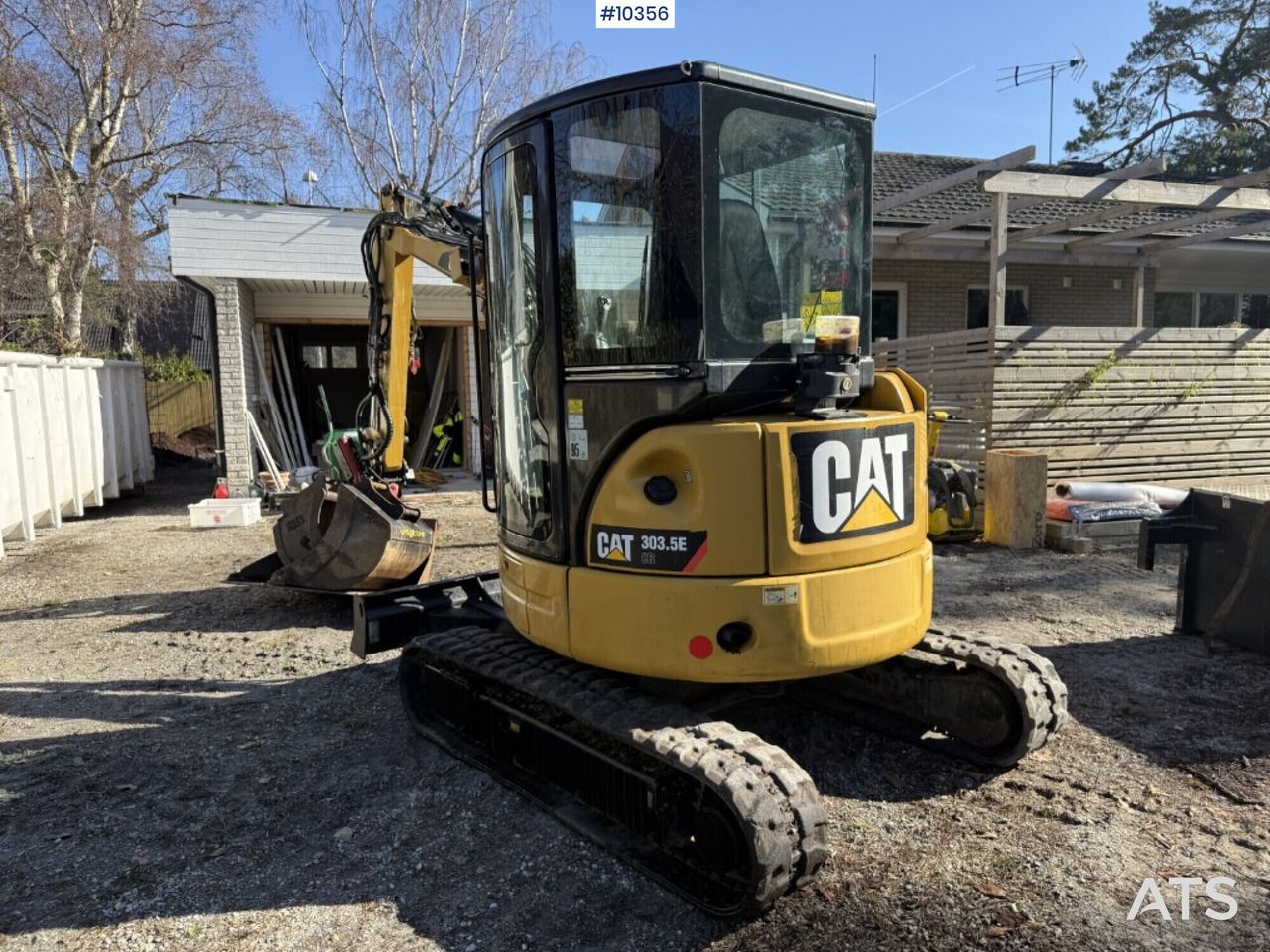 2015 Caterpillar 303.5E mini excavator, rear three-quarter view 2015 Caterpillar 303.5E mini excavator, rear three-quarter view