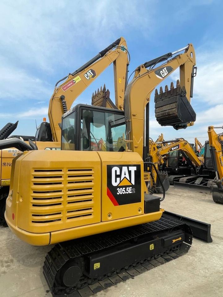 2024 Caterpillar 305.5E2 mini excavator, rear three-quarter view 2024 Caterpillar 305.5E2 mini excavator, rear three-quarter view